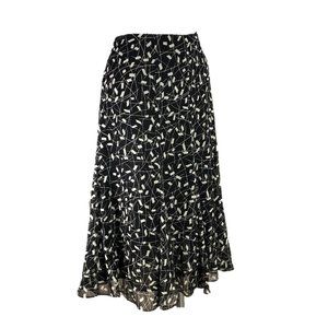 Anne Klein Black & White Silk Skirt Fit & Flare